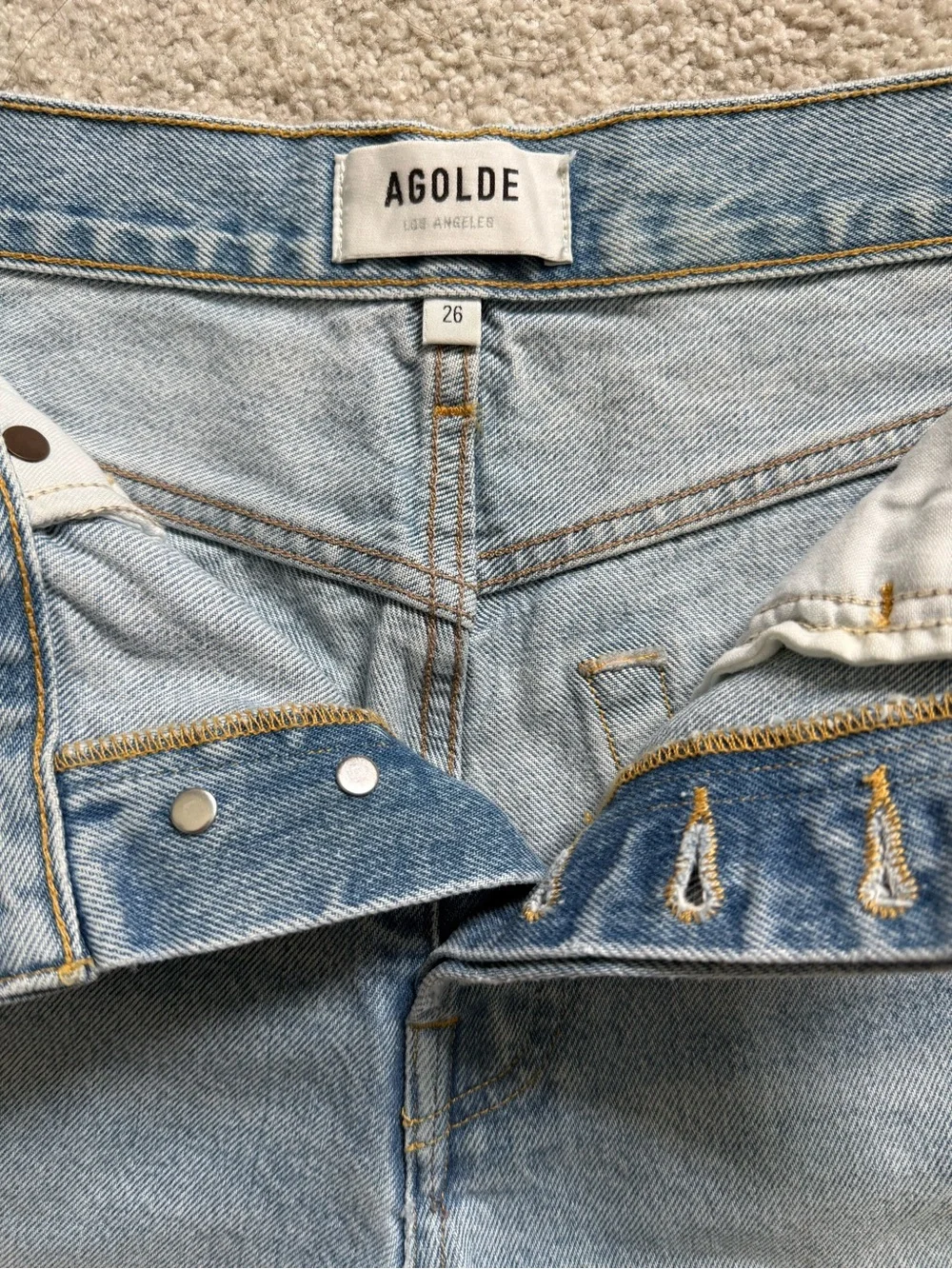 AGOLDE Parker Long Denim Shorts
